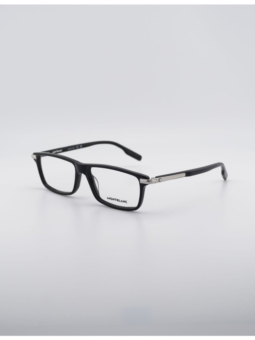 Montblanc MB0217O 001 Eyeglasses Black/Silver 55mm Rectangle Frame